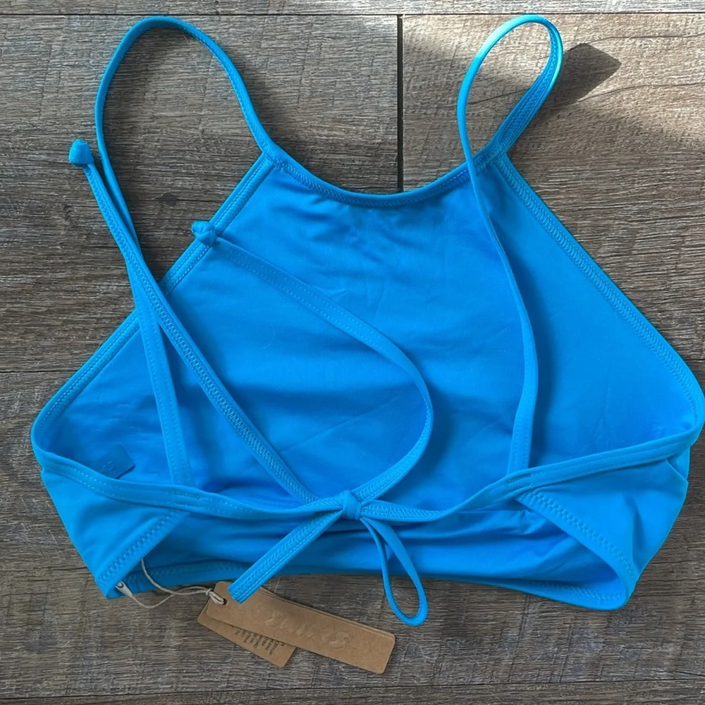 NWT SKIMS recycled swim High neck bikini top